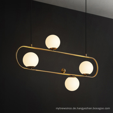 Nordic Modern Gold Metall Kronleuchter und Lampen Hotel Glaskugel Pendelleuchte